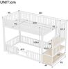 Flieks Etagenbett, Metallbett Kinderbett 90x200cm mit LED-Beleuchtung & oberem Lattenrost Bild 4