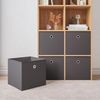 BlingBin Faltbox 10 Stück Faltboxen aus Vliesstoff, Aufbewahrungsboxen - 32x32x32 cm (10er Set, 10 St, 10 Stück), Klappbar Stoffboxen für Spielzeug und Kleidung, Dunkelgrau Bild 3