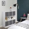 BlingBin Faltbox 10 Stück Faltboxen aus Vliesstoff, Aufbewahrungsboxen - 32x32x32 cm (10er Set, 10 St, 10 Stück), Klappbar Stoffboxen für Spielzeug und Kleidung, Dunkelgrau Bild 4