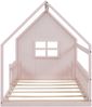 90x200cm Flachbett, Kinderbett, Hausleiste, Rosa Bild 5