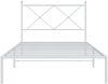 vidaXL Bettgestell mit Kopfteil Metall Weiß 100x190 cm 376545 Bild 4