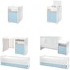 Lorelli Babybett Trend Plus 70x160cm Schreibtisch Kinderbett Schubladen Kommode weiß blau Bild 4