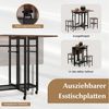 COSTWAY Esstisch, Set 3 tlg. mit 2 Hockern, klappbares Bartisch auf Rollen Bild 2