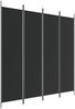 vidaXL 4-tlg. Paravent Schwarz 200x200 cm Stoff 350185 Bild 2