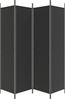 vidaXL 4-tlg. Paravent Schwarz 200x200 cm Stoff 350185 Bild 4