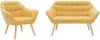 Vente-unique - CASERTA Sofa and armchair set Stoff Gelb - B 73 cm x H 77 cm x L 82 cm127 cm Bild 2