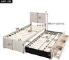Merax Polsterbett, 90x200cm Familienbett, mit drei Schubladen, ausziehbares Bett, Verstellbares Kopfteil, Beige Bild 4