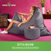 Green Bean® 2er Set XXL Sitzsack "Square+Stay" inkl. Poufmit mit EPS-Perlen - Riesensitzsack 140x180 Liege-Kissen Bean-Bag Chair - Anthrazit Bild 3
