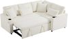Ecksofa 206,5x141x86 cm Beige Chenille mit Schlaffunktion, Stauraum, rechter Récamiere und Kissen Bild 5