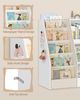 Kinderregal, Spielzeugregal mit 5-Regalebenen und 5 offene Fächer, Kinderbücherregal, Kinderaufbewahrungsregal für Kinderzimmer, Spielzimmer, Wohnzimmer, weiß, 40 x 90 x 90 cm Bild 4