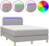 Boxspringbett mit Matratze & LED Stoff Hellgrau 120x200 cm, Härtegrad: H2 [3133861] Bild 2
