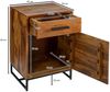 Nachttisch Sheesham Massivholz / Metall 45 x 35 x 65 cm Nachtschrank Boxspringbett, Design Nachtkonsole mit Schublade und Tür, Nachtkommode Industrial mit Stauraum Bild 4