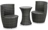 vidaXL 3-tlg. Bistro-Set mit Auflagen Poly Rattan Grau 48149 Bild 2