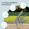 SONGMICS Sonnenliege klappbar, belastbar bis 110 kg, verstellbare Sonnenblende, Rückenlehne, grau Bild 4