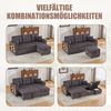 LVHOM Schlafsofa mit LED & USB, Ecksofa mit Ablagefächern, Schublade und Becherhaltern, Schlafcouch aus Cordstoff, frei Kombination, 196x144x85 cm Bild 3