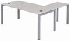 Furni24 Schreibtisch Tetra 160 cm grau Winkelschreibtisch Homeoffice Seminartisch Anbautisch rechts o. Links montierbar Bild 4