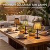 formano Außen-Tischleuchte 3er Solar LED Gartenlampe Rattan Optik Solarleuchten Außen Outdoor, LED fest integriert Bild 2