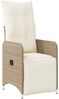 vidaXL Gartensessel 2 Stk. Verstellbar mit Tisch Beige Poly Rattan 365708 Bild 4
