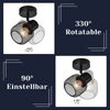 ZMH Deckenleuchte Strahler Schwarz Metall Vintage Flurlampe 330° Drehbar Innen für Küche Kinderzimmer Wohnzimmer Schlafzimmer 40W Bild 3