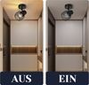 ZMH Deckenleuchte Strahler Schwarz Metall Vintage Flurlampe 330° Drehbar Innen für Küche Kinderzimmer Wohnzimmer Schlafzimmer 40W Bild 5