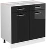 Küchenfront R-Line Schwarz Hochglanz 79.2 x 70.8 cm Möbelfront für den Schubladenunterschrank Vicco Bild 5