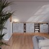 Küchenschrank für Dachschrägen R-Line Beton 140 cm 2er Set Schrankkorpuss 60 cm Tiefe Vicco Bild 4