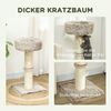 PawHut Kratzbaum 87 cm hoch, mit Bett, dick Stamm, Sisal-Kratzsäulen, für Katzen bis 6 kg, Indoor, Braun Bild 4