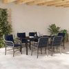 vidaXL Garten Essgruppe mit Kissen 7 pcs Grau und Schwarz Rattan 3380250 Bild 3