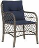 vidaXL Garten Essgruppe mit Kissen 7 pcs Grau und Schwarz Rattan 3380250 Bild 5