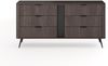 MOEBLO Kommode LARON 163 6s (Eiche Dunin, Schwarz – Großzügige 6-Schubladen-Kommode mit Metallfüßen und geriffeltem Frontdetail, Sideboard Wohnzimmer Kommode Schlafzimmer Komodenschrank Highboard), (BxHxT): 163,2 x 81,2 x 38 cm Bild 3