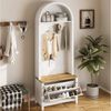 Yorbay Garderobe mit Schuhschrank & Hakenleiste, Moderner Hall Tree für den Flur (195 x 75 x 35 cm), Kompakter Garderobenschrank mit Ablage Bild 4