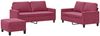 vidaXL 3-tlg. Sofagarnitur mit Kissen Weinrot Samt 3201510 Bild 2