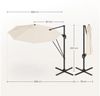 Woltu Sonnenschirm, Sonnenschutz UPF 50+, 360° drehbar, Sonnenparasol Aluminium Stahl Bild 3