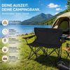 BigDean Faltstuhl Camping Sofa faltbar Camping Bank schwarz 2 Personen 2 Getränkehalter (Packung, 1 St), Extra Breit, Gepolstert, Getränkehalter, Tragetasche Bild 2