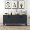 Dmora Kommode Soraya, Wohnzimmerbuffet, Wohnzimmer-Sideboard, Moderne Küchen-Speisekammer, 160x35h78 cm, Walnuss und Anthrazit Bild 4