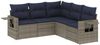 vidaXL 5-teiliges Gartensofa-Set mit Kissen, grau, Polyrattan 3220150 Bild 2