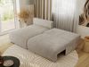 Ecksofa mit Schlaffunktion, lockere Kissen, Wohnzimmerecke mit L-förmigem und Bettkästen, Wellenfeder auf dem Sitz - VIVO - Beige Struktur - linke Seite Bild 3
