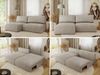 Ecksofa mit Schlaffunktion, lockere Kissen, Wohnzimmerecke mit L-förmigem und Bettkästen, Wellenfeder auf dem Sitz - VIVO - Beige Struktur - linke Seite Bild 2