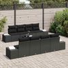 vidaXL Garten-Sofa-Set mit Kissen 8 pcs Schwarz Poly-Rattan 3355662 Bild 3