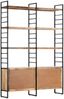 vidaXL Bücherregal 4 Ebenen 124x30x180 cm Raues Mangoholz 284418 Bild 4