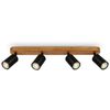 BRILONER - Deckenlampe Vintage schwenkbar, Holzbasis, GU10 Fassung, max. 9 Watt, Deckenleuchte, Lampe, Wohnzimmerlampe, Schlafzimmerlampe, Küchenlampe, Deckenstrahler, 55 x 6 x 8,5 cm, Schwarz Bild 4