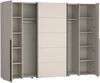 Forte NARAGO Kleiderschrank 270, moderner Dreh-/Schwebetürenschrank, 4-türig, Holzwerkstoff, Kaschmir|Beige, 270,3 cm breit x 210,5 cm hoch x 61,2 cm tief Bild 5