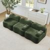Modulares Sofa aus Samt mit tiefer Sitzfläche und Wellenform, 288x98x70 cm, Grün Bild 2