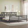 vidaXL Massivholzbett mit Kopfteil Grau 200x200 cm 3194398 Bild 3