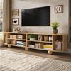 Celya TV-Schrank RundungenTV Lowboard mit Schiebetüren (Retro TV Möbel, Wohnzimmermöbel, mit Kugelfüße) Geeignet für Wohnzimmer Bild 3