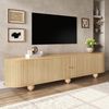 Celya TV-Schrank RundungenTV Lowboard mit Schiebetüren (Retro TV Möbel, Wohnzimmermöbel, mit Kugelfüße) Geeignet für Wohnzimmer Bild 4