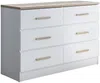 Vente-unique - SKAIDO Kommode Holz, Platte BeigeWeiß - B 40 cm x H 81,9 cm x L 120 cm Bild 2