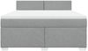 vidaXL Boxspringbett mit Matratze Hellgrau 180x200 cm Stoff 3285960 Bild 4