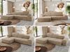 Mks Möbel 'RILASSO' Ecksofa, mit Relax-funktion, Elektrisch verstellbarer Sitz, L-förmige Ecke mit Armlehnen, Wellenfeder, Beige, Stoff, links Bild 2