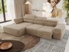 Mks Möbel 'RILASSO' Ecksofa, mit Relax-funktion, Elektrisch verstellbarer Sitz, L-förmige Ecke mit Armlehnen, Wellenfeder, Beige, Stoff, links Bild 5